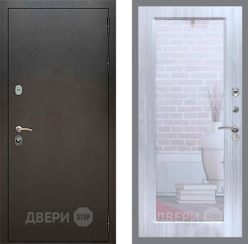 Входная металлическая Дверь Рекс (REX) 5 Серебро Антик Зеркало Пастораль Сандал белый в Жуковский