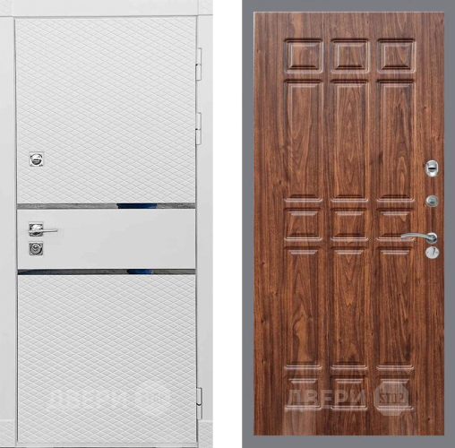Входная металлическая Дверь Рекс (REX) 15 Силк Сноу FL-33 орех тисненый в Жуковский