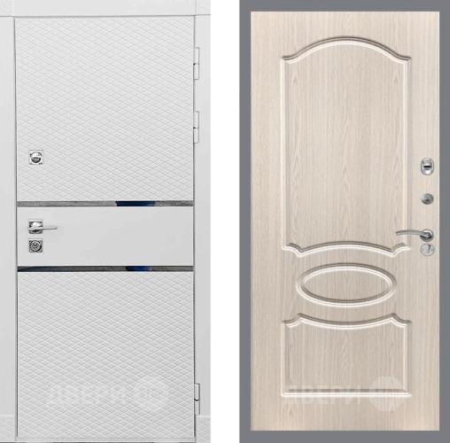 Входная металлическая Дверь Рекс (REX) 15 Силк Сноу FL-128 Беленый дуб в Жуковский