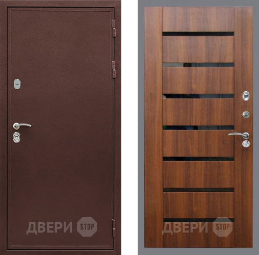 Входная металлическая Дверь Рекс (REX) 5А СБ-14 стекло черное Орех бренди в Жуковский