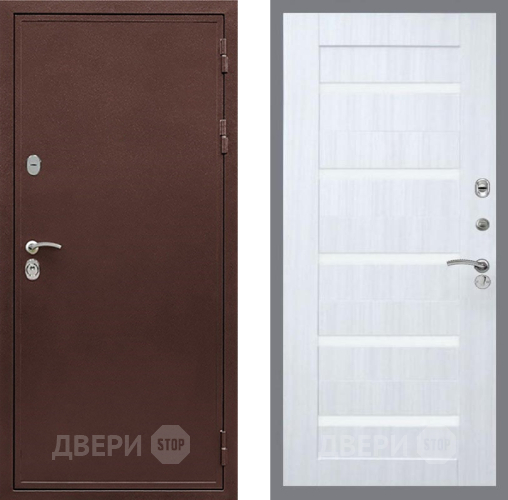 Входная металлическая Дверь Рекс (REX) 5А СБ-14 стекло белое Сандал белый в Жуковский