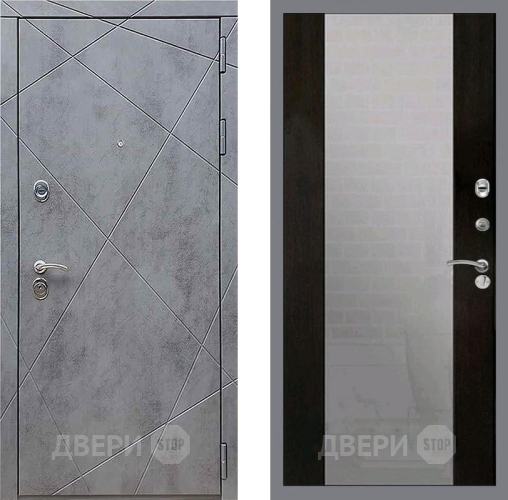 Входная металлическая Дверь Рекс (REX) 13 Бетон Темный СБ-16 Зеркало Венге в Жуковский