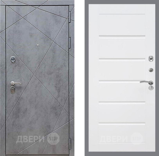 Входная металлическая Дверь Рекс (REX) 13 Бетон Темный Сити Белый ясень в Жуковский
