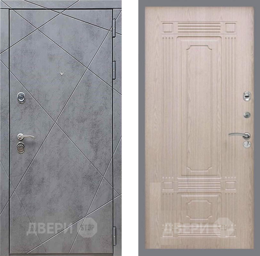 Входная металлическая Дверь Рекс (REX) 13 Бетон Темный FL-2 Беленый дуб в Жуковский