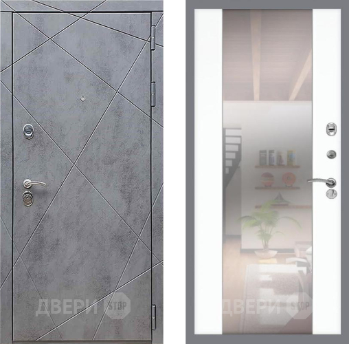 Входная металлическая Дверь Рекс (REX) 13 Бетон Темный СБ-16 Зеркало Силк Сноу в Жуковский