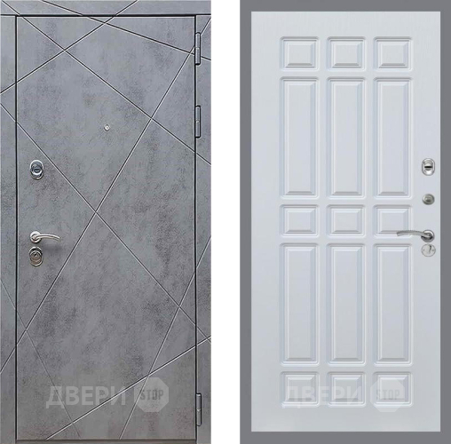 Входная металлическая Дверь Рекс (REX) 13 Бетон Темный FL-33 Белый ясень в Жуковский