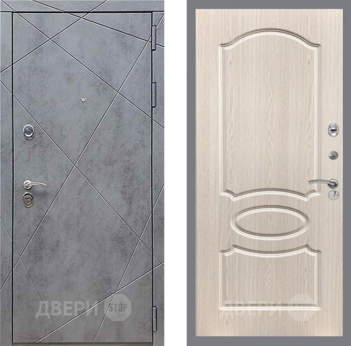 Дверь Рекс (REX) 13 Бетон Темный FL-128 Беленый дуб в Жуковский