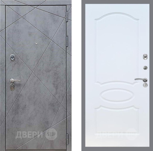 Входная металлическая Дверь Рекс (REX) 13 Бетон Темный FL-128 Белый ясень в Жуковский