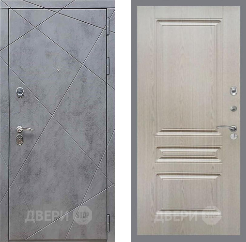 Входная металлическая Дверь Рекс (REX) 13 Бетон Темный FL-243 Беленый дуб в Жуковский