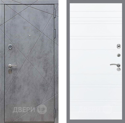 Входная металлическая Дверь Рекс (REX) 13 Бетон Темный Line Силк Сноу в Жуковский