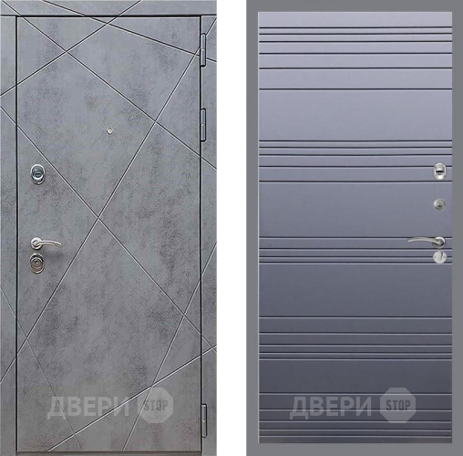 Входная металлическая Дверь Рекс (REX) 13 Бетон Темный Line Силк титан в Жуковский
