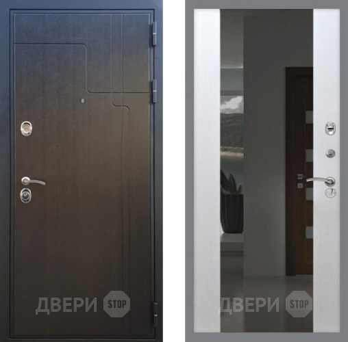 Входная металлическая Дверь Рекс (REX) Премиум-246 СБ-16 Зеркало Белый ясень в Жуковский
