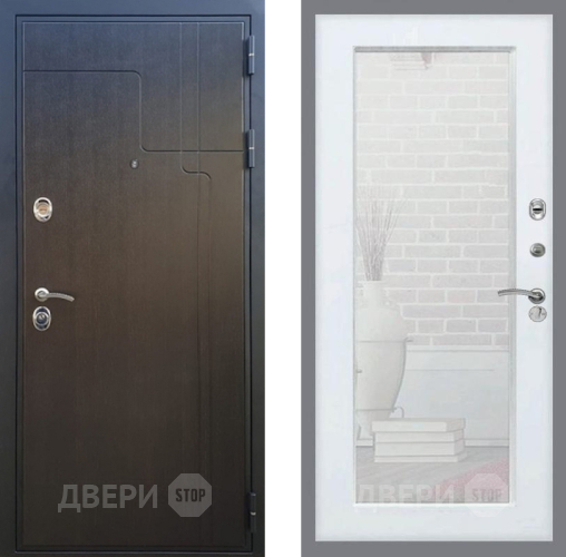 Входная металлическая Дверь Рекс (REX) Премиум-246 Зеркало Пастораль Белый ясень в Жуковский