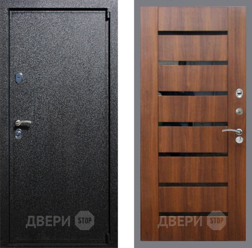Входная металлическая Дверь Рекс (REX) 3 СБ-14 стекло черное Орех бренди в Жуковский
