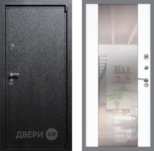 Входная металлическая Дверь Рекс (REX) 3 СБ-16 Зеркало Силк Сноу в Жуковский
