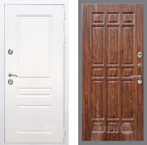 Входная металлическая Дверь Рекс (REX) Премиум-н Силк Сноу FL-33 орех тисненый в Жуковский