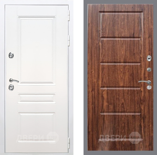 Входная металлическая Дверь Рекс (REX) Премиум-н Силк Сноу FL-39 орех тисненый в Жуковский