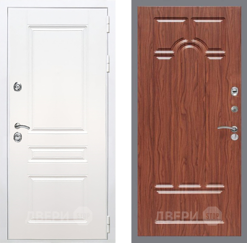 Входная металлическая Дверь Рекс (REX) Премиум-н Силк Сноу FL-58 орех тисненый в Жуковский