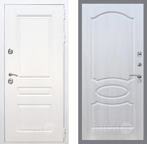 Входная металлическая Дверь Рекс (REX) Премиум-н Силк Сноу FL-128 Лиственница беж в Жуковский