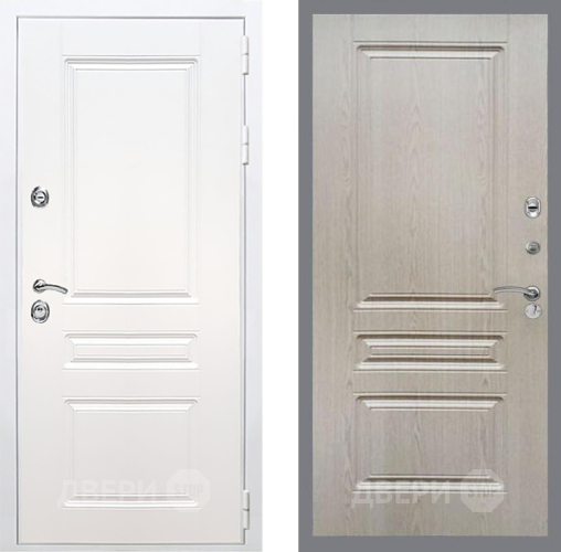 Входная металлическая Дверь Рекс (REX) Премиум-н Силк Сноу FL-243 Беленый дуб в Жуковский