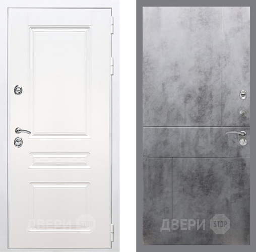 Входная металлическая Дверь Рекс (REX) Премиум-н Силк Сноу FL-290 Бетон темный в Жуковский