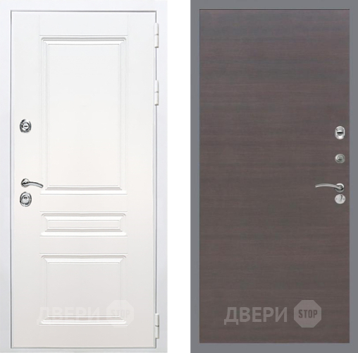 Входная металлическая Дверь Рекс (REX) Премиум-н Силк Сноу GL венге поперечный в Жуковский