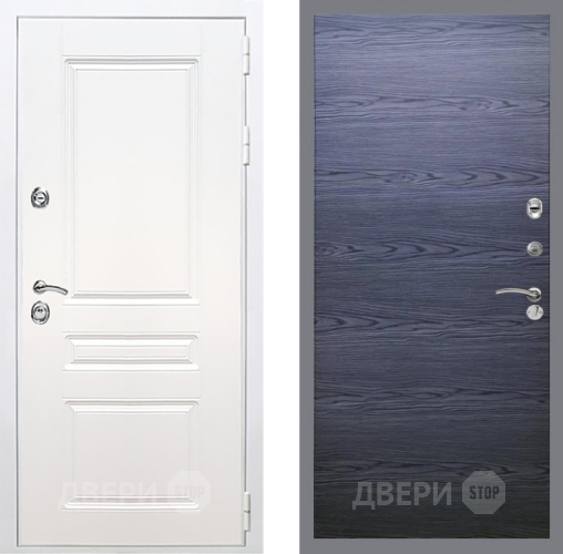 Входная металлическая Дверь Рекс (REX) Премиум-н Силк Сноу GL Дуб тангенальный черный в Жуковский
