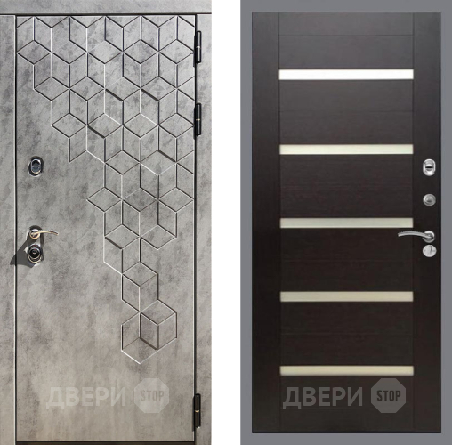 Входная металлическая Дверь Рекс (REX) 23 СБ-14 стекло белое венге поперечный в Жуковский