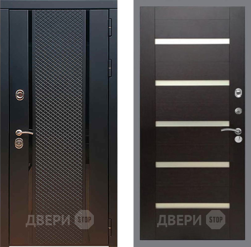 Входная металлическая Дверь Рекс (REX) 25 СБ-14 стекло белое венге поперечный в Жуковский