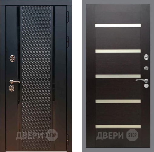 Входная металлическая Дверь Рекс (REX) 25 СБ-14 стекло белое венге поперечный в Жуковский