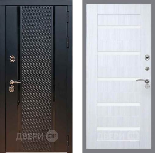 Входная металлическая Дверь Рекс (REX) 25 СБ-14 стекло белое Сандал белый в Жуковский