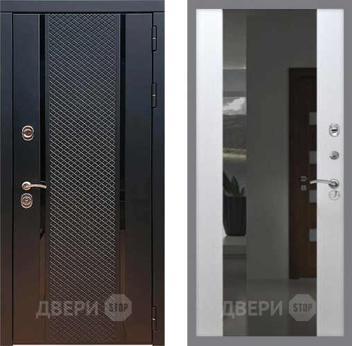 Дверь Рекс (REX) 25 СБ-16 Зеркало Белый ясень в Жуковский