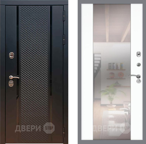 Входная металлическая Дверь Рекс (REX) 25 СБ-16 Зеркало Силк Сноу в Жуковский