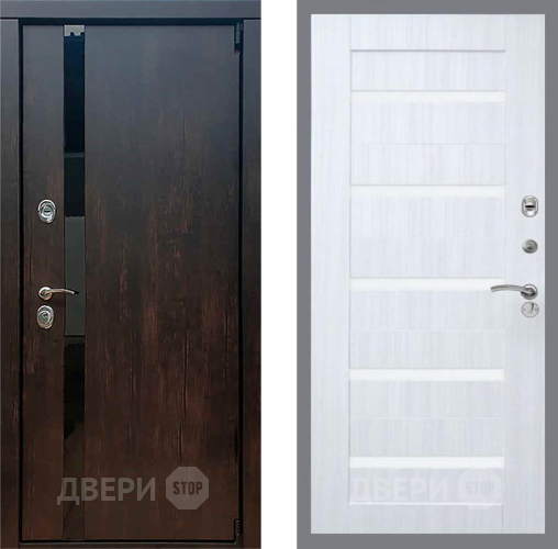 Входная металлическая Дверь Рекс (REX) 26 СБ-14 стекло белое Сандал белый в Жуковский