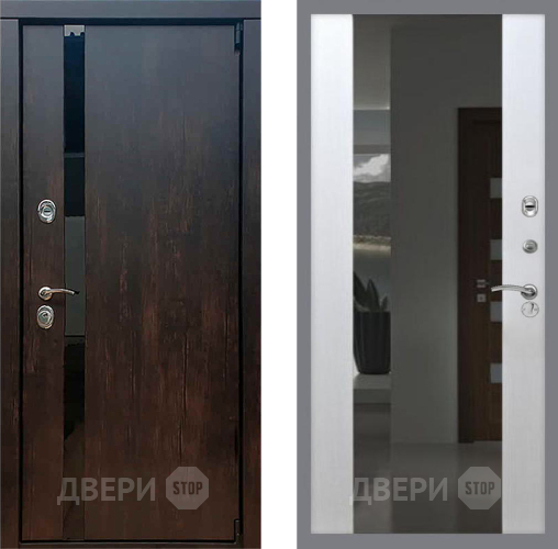 Дверь Рекс (REX) 26 СБ-16 Зеркало Белый ясень в Жуковский
