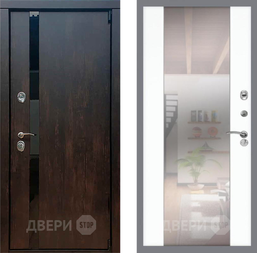 Входная металлическая Дверь Рекс (REX) 26 СБ-16 Зеркало Силк Сноу в Жуковский