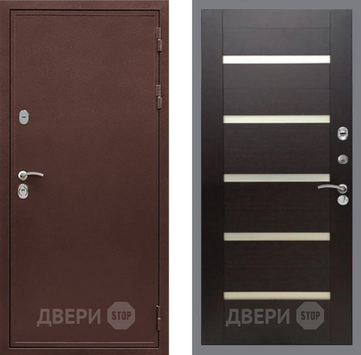 Дверь Рекс (REX) 5 металл 3 мм СБ-14 стекло белое венге поперечный в Жуковский