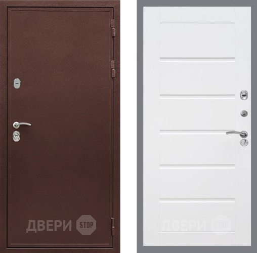 Входная металлическая Дверь Рекс (REX) 5 металл 3 мм Сити Белый ясень в Жуковский