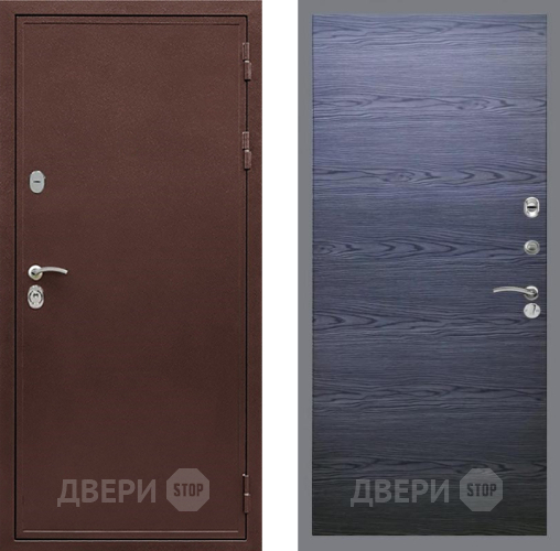Дверь Рекс (REX) 5 металл 3 мм GL Дуб тангенальный черный в Жуковский