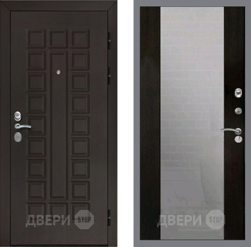 Входная металлическая Дверь Рекс (REX) Сенатор Cisa СБ-16 Зеркало Венге в Жуковский