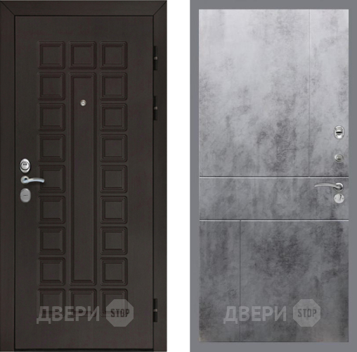 Входная металлическая Дверь Рекс (REX) Сенатор Cisa FL-290 Бетон темный в Жуковский