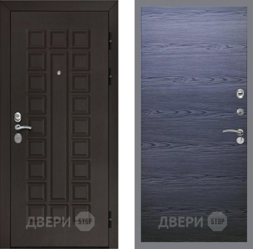 Входная металлическая Дверь Рекс (REX) Сенатор Cisa GL Дуб тангенальный черный в Жуковский