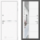 Входная металлическая Дверь Лабиринт (LABIRINT) Лайн White Зеркало 19 Белый софт в Жуковский