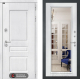 Входная металлическая Дверь Лабиринт (LABIRINT) Versal Зеркало Фацет с багетом Белый софт в Жуковский