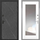 Входная металлическая Дверь Интекрон (INTECRON) Профит Black Гранит Лава Оникс ФЛЗ-120-М Зеркало Белый матовый в Жуковский
