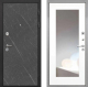 Входная металлическая Дверь Интекрон (INTECRON) Гектор Гранит Лава Оникс ФЛЗ-120-М Зеркало Белый матовый в Жуковский