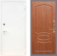 Входная металлическая Дверь Рекс (REX) 1А Белая шагрень FL-128 Морёная берёза в Жуковский