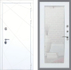 Входная металлическая Дверь Рекс (REX) 13 Силк Сноу Зеркало Пастораль Белый ясень в Жуковский